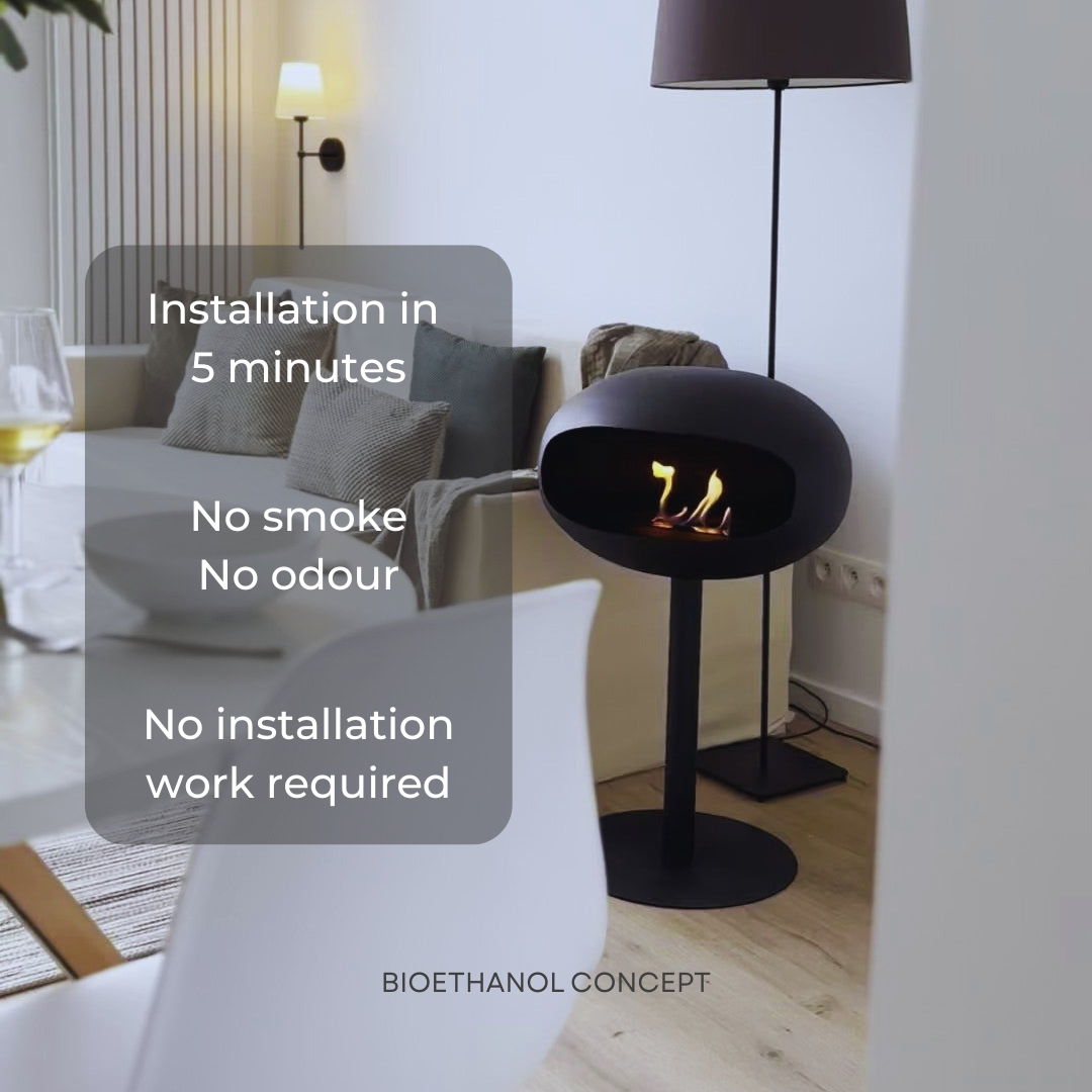 LUMORA ONE | Scandinavian Free-Standing Ethanol Fireplace