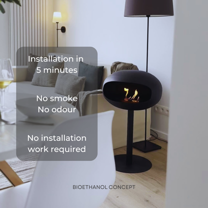 LUMORA ONE | Scandinavian Free-Standing Ethanol Fireplace