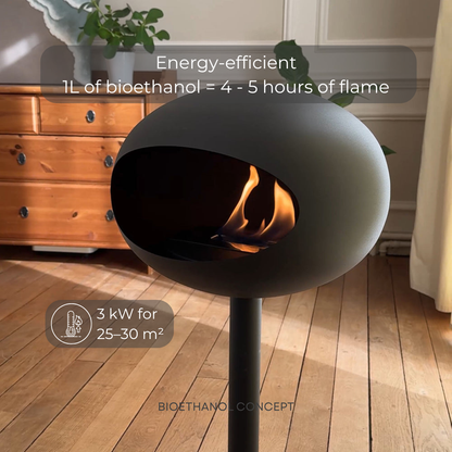 LUMORA ONE | Scandinavian Free-Standing Ethanol Fireplace