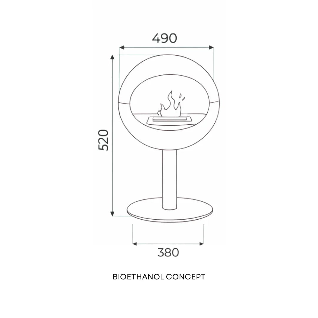 LUMORA ONE | Scandinavian Free-Standing Ethanol Fireplace