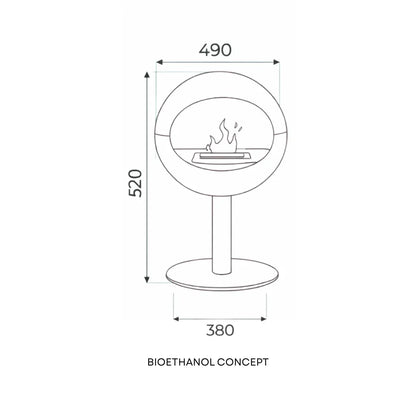 LUMORA ONE | Scandinavian Free-Standing Ethanol Fireplace