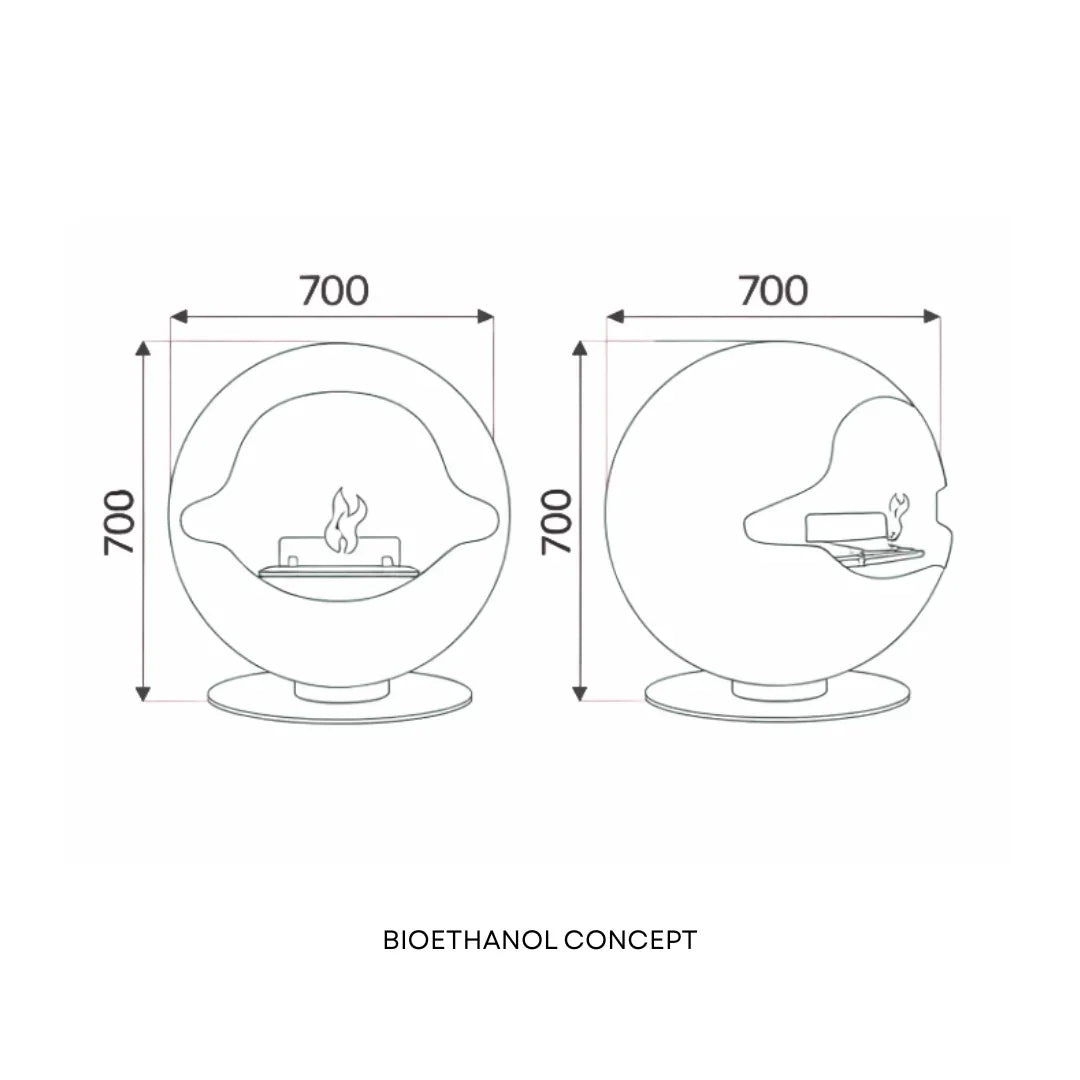 SPHERE ONE | Free-Standing Bioethanol Fireplace