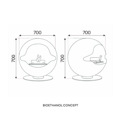 SPHERE ONE | Free-Standing Bioethanol Fireplace